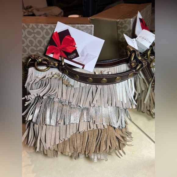 COACH Vintage LIMITED EDITION SUEDE & LEATHER FRINGE DUFFLE 9115 NWT - Picture 2 of 11